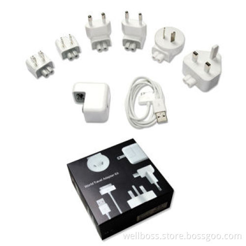 Travel Charger Kit for iPhone or iPod, Available with 5.0V DC and 1,000mA Output Voltage/Current